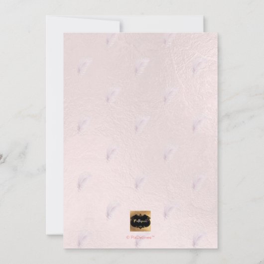 PixDezines Roze Zilveren Palmen Doop Kaart (Achterkant)