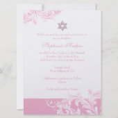 PixDezines roze zwammen/Bat Mitzvah/diy background Kaart (Achterkant)