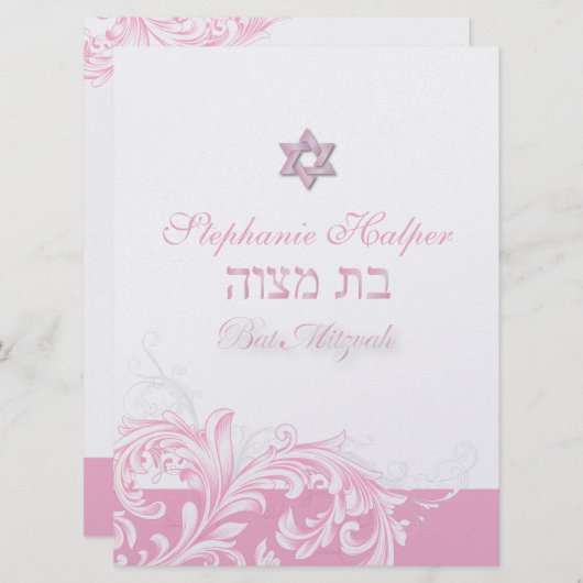 PixDezines roze zwammen/Bat Mitzvah/diy background Kaart (Voorkant / Achterkant)