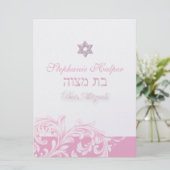 PixDezines roze zwammen/Bat Mitzvah/diy background Kaart (Staand voorkant)
