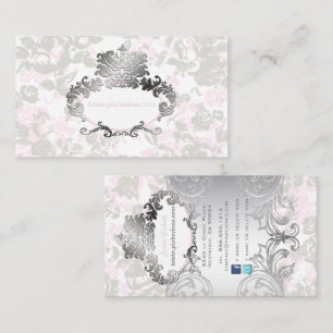 PixDezines Rozen Bleek Roze+Grijs Visitekaartje