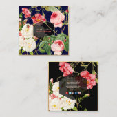 PixDezines  ROZEN BOTANICAL PRINT Vierkante Visitekaartje (Voorkant / Achterkant)