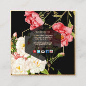 PixDezines  ROZEN BOTANICAL PRINT Vierkante Visitekaartje (Achterkant)