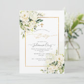 PixDezines Rozen Crème en Hortensia's Doopfeest Kaart (Staand voorkant)