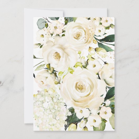 PixDezines Rozen Crème en Hortensia's Doopfeest Kaart (Achterkant)