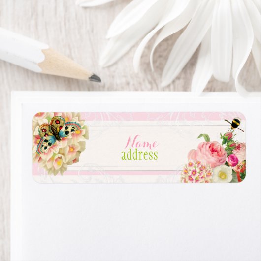 PixDezines  rozen/DIY achtergrond Etiket (Insitu)