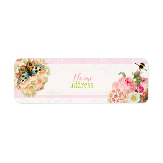 PixDezines  rozen/DIY achtergrond Etiket (Voorkant)