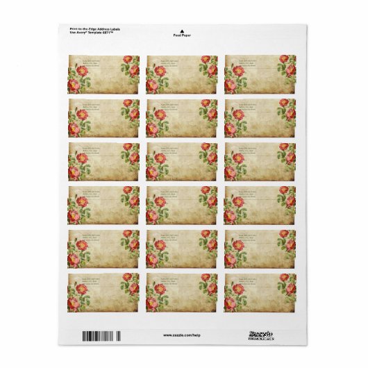 PixDezines  Rozen/Faux-perkament Etiket (Full Sheet)