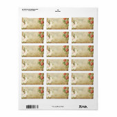 PixDezines  Rozen/Faux-perkament Etiket (Full Sheet)