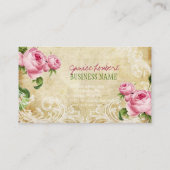PixDezines  rozen/faux-perkament Visitekaartje (Achterkant)