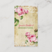 PixDezines  rozen/faux-perkament Visitekaartje (Voorkant)