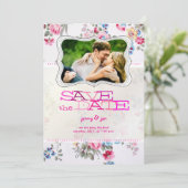 PixDezines  rozen/foto sparen de datum Save The Date (Staand voorkant)