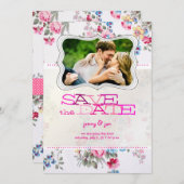 PixDezines  rozen/foto sparen de datum Save The Date (Voorkant / Achterkant)