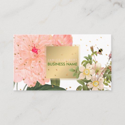 PixDezines  Rozen/Illustratie/Redoute Visitekaartje (Voorkant)