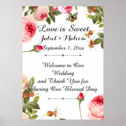 PixDezines  Rozen/Ontvangst Poster (Voorkant)