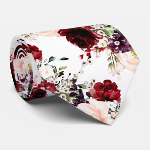 PixDezines Rozen Pioenrozen Blozend Burgundy Auber Stropdas