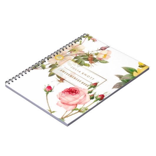 PixDezines  Rozen/Redoute Notitieboek (Linkerzijde)