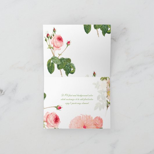 PixDezines Rozen/Routes/Dank u Bedankkaart (Binnen)