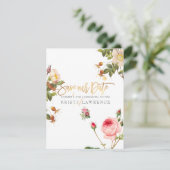 PixDezines  rozen/save our date Save The Date (Staand voorkant)