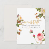 PixDezines  rozen/save our date Save The Date (Voorkant / Achterkant)