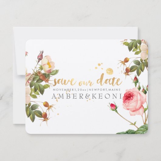 PixDezines  rozen/save our date Save The Date (Voorkant)