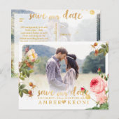 PixDezines  Rozen Sla de datum op Aankondigingskaart (Voorkant / Achterkant)