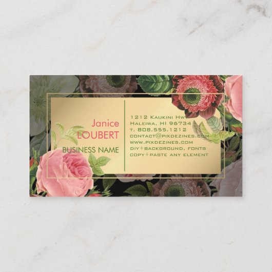 PixDezines  Rozen Visitekaartje (Achterkant)