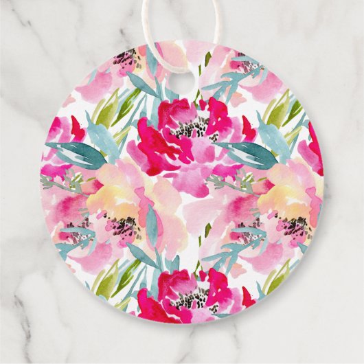 PixDezines Rozen Waterverf Bloemen Dank u Bedankjes Labels (Achterkant)