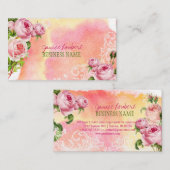 PixDezines rozen/waterverf Visitekaartje (Voorkant / Achterkant)