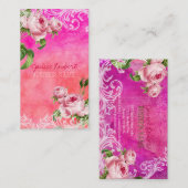 PixDezines  rozen/waterverf Visitekaartje (Voorkant / Achterkant)