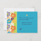 PixDezines rsvp/Alegre retro floral, Bat Mitswa RSVP Kaartje (Achterkant)