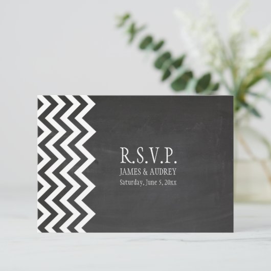 PixDezines rsvp-alkboard+chevron RSVP Kaartje (Staand voorkant)