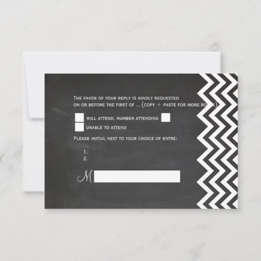 PixDezines rsvp-alkboard+chevron RSVP Kaartje (Achterkant)