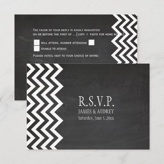 PixDezines rsvp-alkboard+chevron RSVP Kaartje (Voorkant / Achterkant)