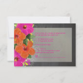 PixDezines rsvp-alkboard+hibiscus+fern RSVP Kaartje (Achterkant)