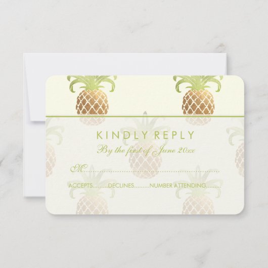 PixDezines RSVP Ananas/Gouden borstelstreken (Achterkant)