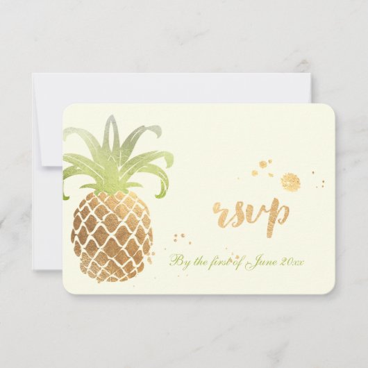 PixDezines RSVP Ananas/Gouden borstelstreken (Voorkant)