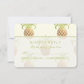 PixDezines RSVP Ananas/Gouden borstelstreken Kaartje (Achterkant)