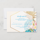 PixDezines rsvp-ananassen/goudpenseelstreken RSVP Kaartje (Achterkant)
