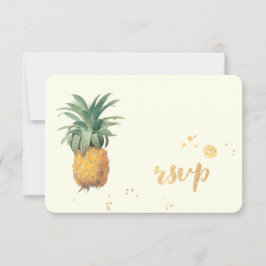 PixDezines rsvp-ananassen/goudpenseelstreken RSVP Kaartje