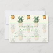 PixDezines rsvp-ananassen/goudpenseelstreken RSVP Kaartje (Achterkant)