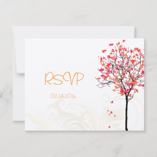 PixDezines rsvp  aple tree/oranje+roze (Voorkant)