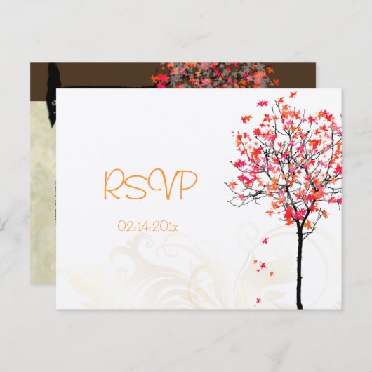 PixDezines rsvp  aple tree/oranje+roze (Voorkant / Achterkant)