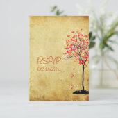 PixDezines rsvp aple tree/oranje+roze Kaartje (Staand voorkant)