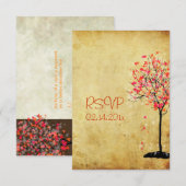 PixDezines rsvp aple tree/oranje+roze Kaartje (Voorkant / Achterkant)