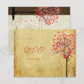 PixDezines rsvp aple tree/oranje+roze Kaartje (Voorkant / Achterkant)