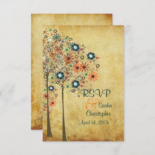 PixDezines rsvp  Autumn Blooms (Voorkant / Achterkant)