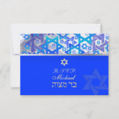PixDezines rsvp bar mitswa/blauw/zilver Kaartje (Voorkant)