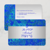 PixDezines rsvp bar mitzvah/blue/Silver (Voorkant / Achterkant)