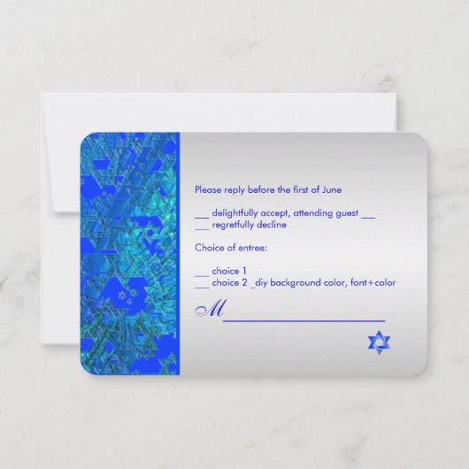 PixDezines rsvp bar mitzvah/blue/Silver (Achterkant)